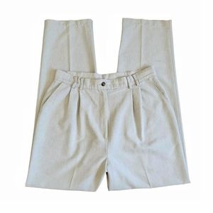 Vintage Beige Linen Trousers